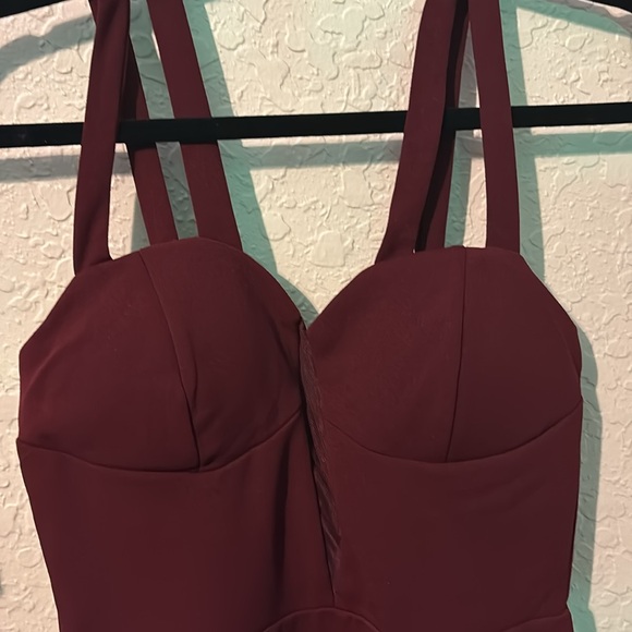 Woman’s Merlot thick spaghetti strap formal dress - Picture 2 of 4